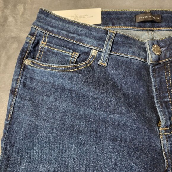 Silver Jeans Co. Womens Suki Skinny Crop Jeans‎ 31 Blue Curvy Mid-Rise NWT Vibe - Picture 5 of 13